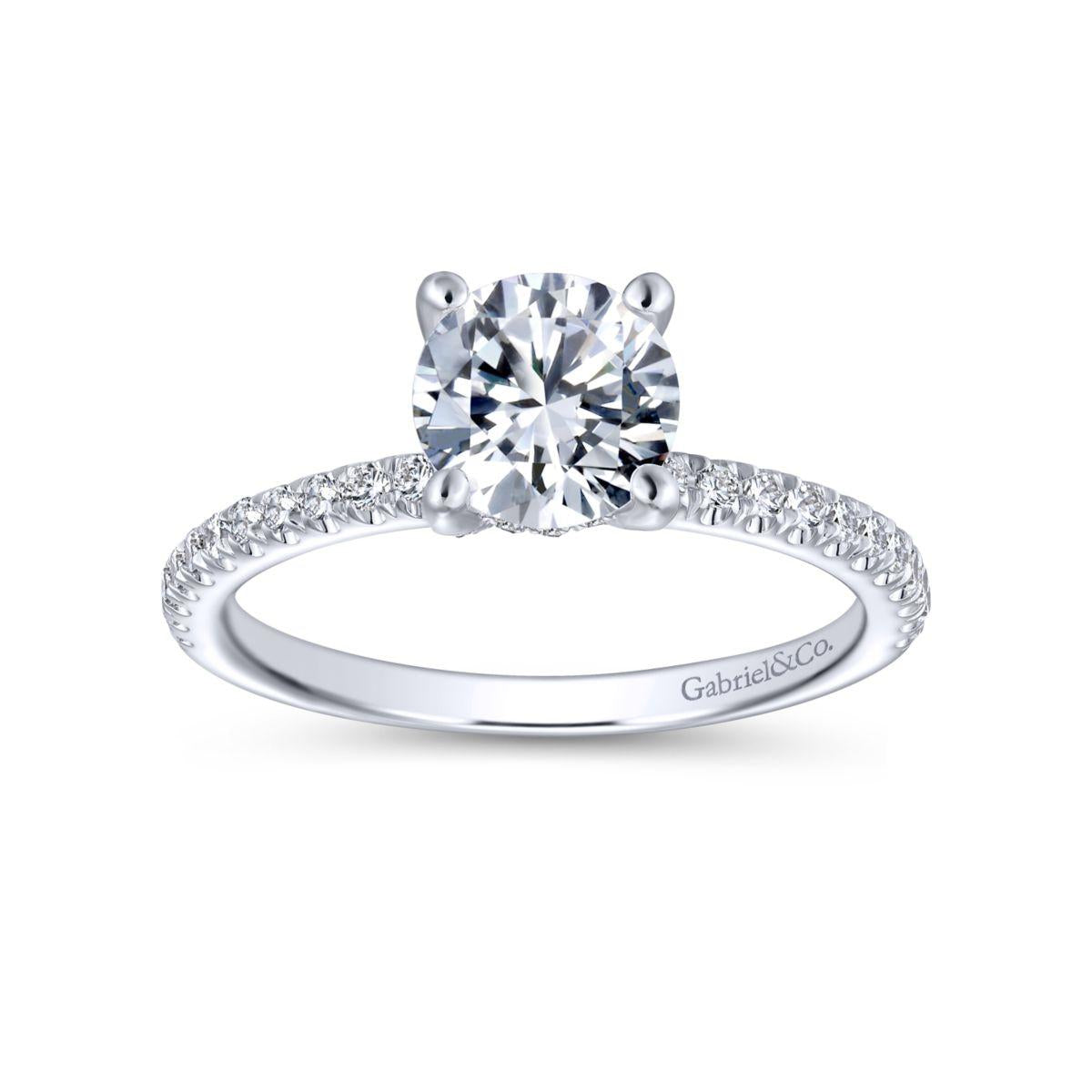 Gabriel & Co. 14k White Gold Contemporary Straight Engagement Ring