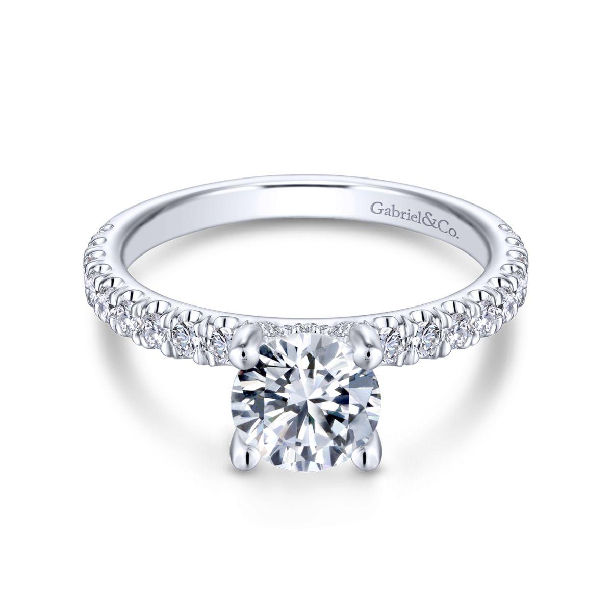 Gabriel & Co. 14k White Gold Contemporary Straight Engagement Ring