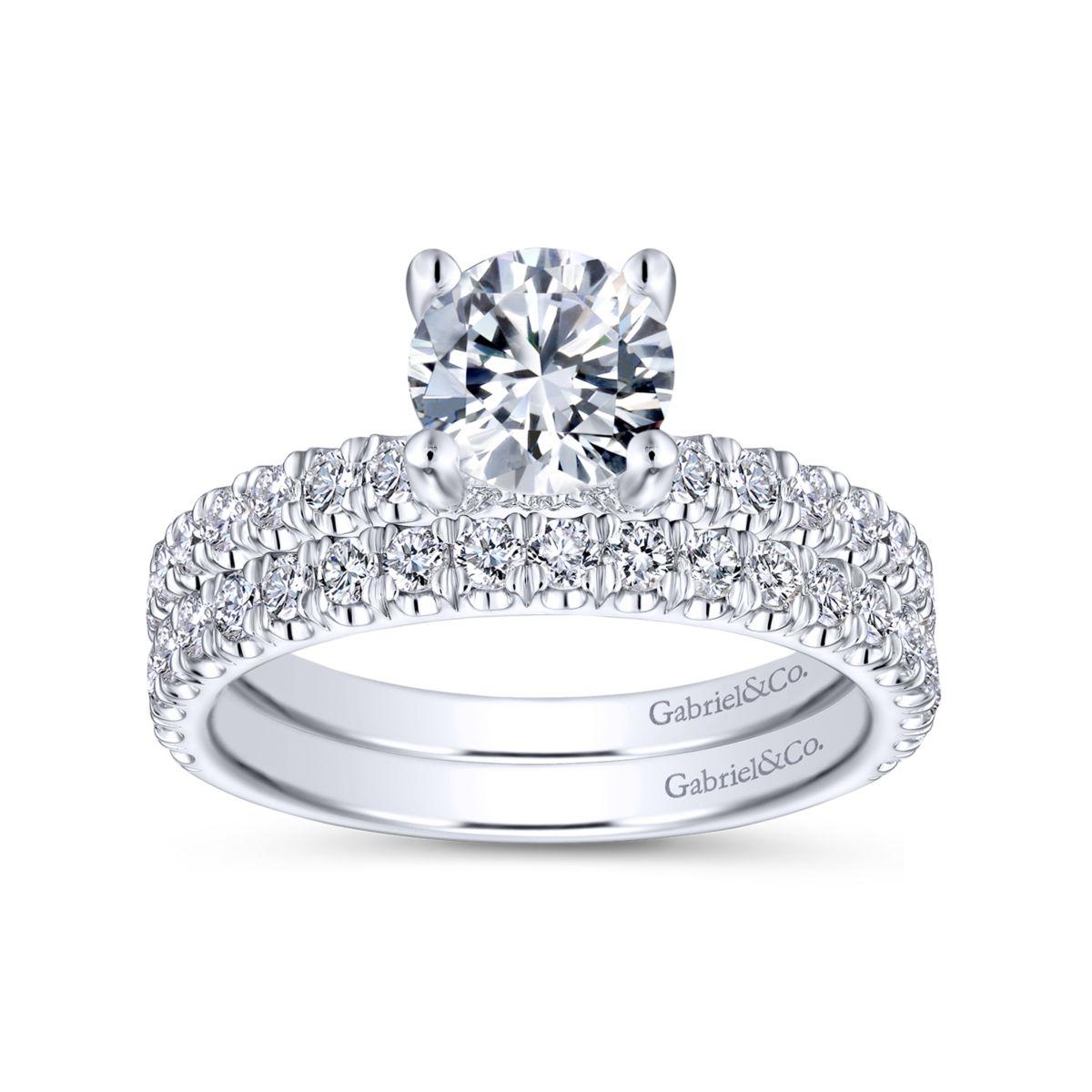 Gabriel & Co. 14k White Gold Contemporary Straight Engagement Ring