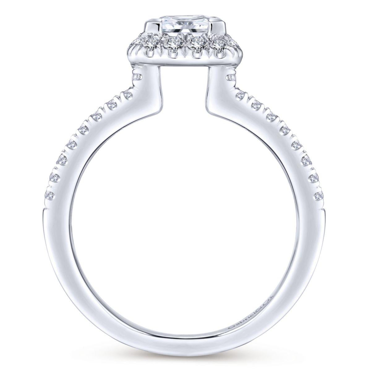 Gabriel & Co. 14k White Gold Contemporary Halo Engagement Ring