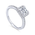 Gabriel & Co. 14k White Gold Contemporary Halo Engagement Ring