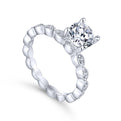 Gabriel & Co. 14k White Gold Victorian Straight Engagement Ring