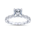 Gabriel & Co. 14k White Gold Victorian Straight Engagement Ring