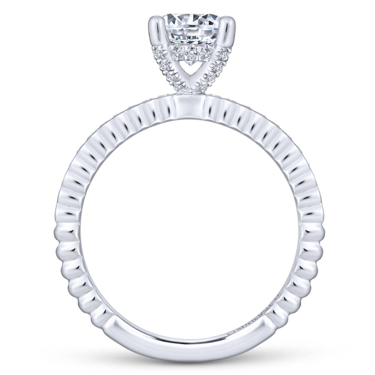 Gabriel & Co. 14k White Gold Contemporary Straight Engagement Ring