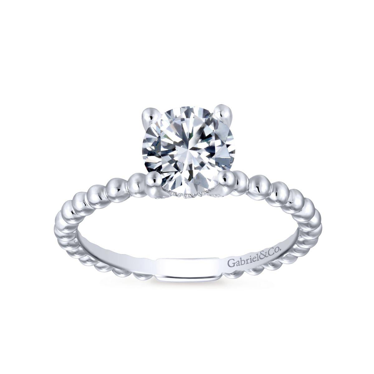 Gabriel & Co. 14k White Gold Contemporary Solitaire Engagement Ring