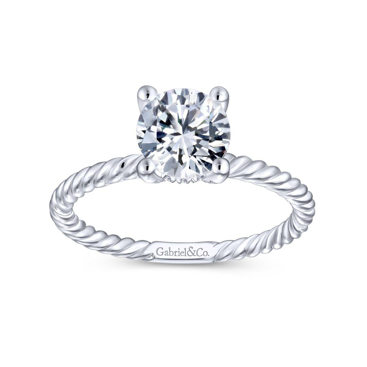 Gabriel & Co. 14k White Gold Hampton Solitaire Engagement Ring