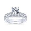 Gabriel & Co. 14k White Gold Victorian Straight Engagement Ring