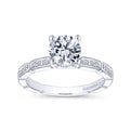 Gabriel & Co. 14k White Gold Victorian Straight Engagement Ring