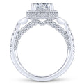 Gabriel & Co. 14k White Gold Art Deco Halo Engagement Ring