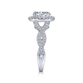 Gabriel & Co. 14k White Gold Contemporary Halo Engagement Ring