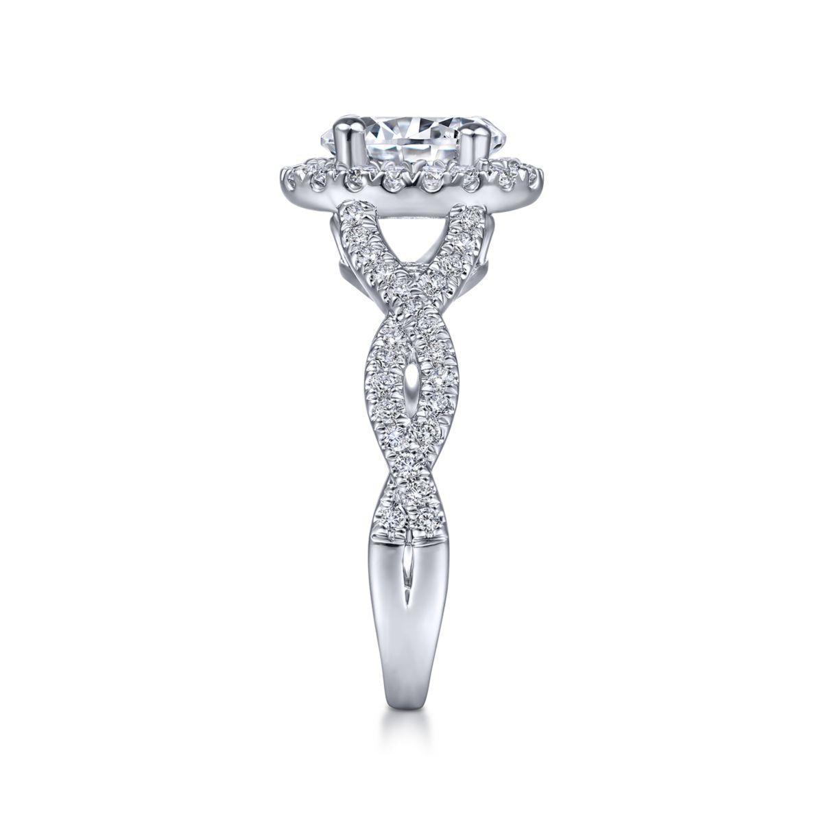 Gabriel & Co. 14k White Gold Contemporary Halo Engagement Ring