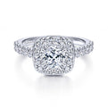 Gabriel & Co. 14k White Gold Contemporary Halo Engagement Ring