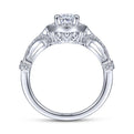 Gabriel & Co. 14k White Gold Victorian Halo Engagement Ring