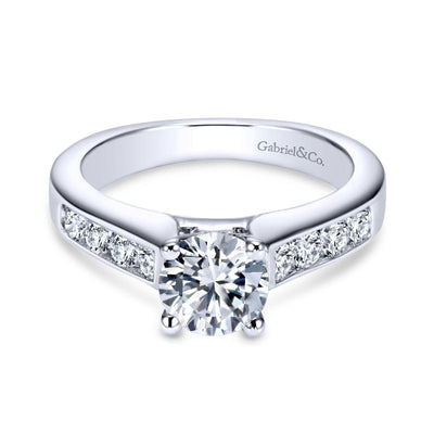 Gabriel & Co. 14k White Gold Contemporary Straight Engagement Ring