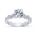 Gabriel & Co. 14k White Gold Contemporary Straight Engagement Ring