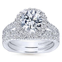 Gabriel & Co. 14k White Gold Contemporary Halo Engagement Ring