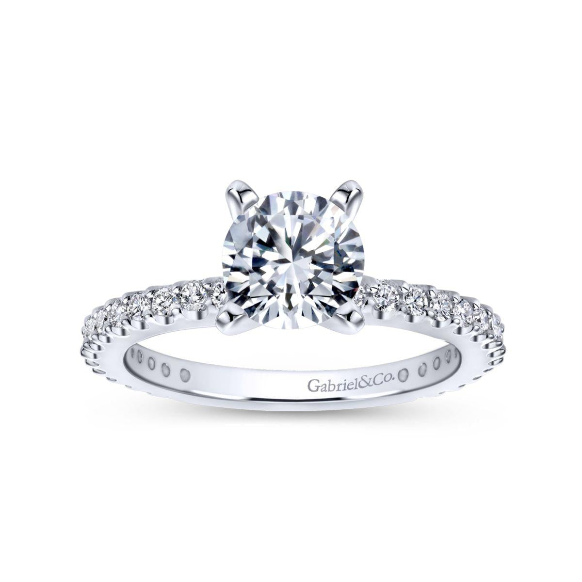 Gabriel & Co. 14k White Gold Contemporary Straight Engagement Ring