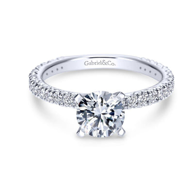 Gabriel & Co. 14k White Gold Contemporary Straight Engagement Ring