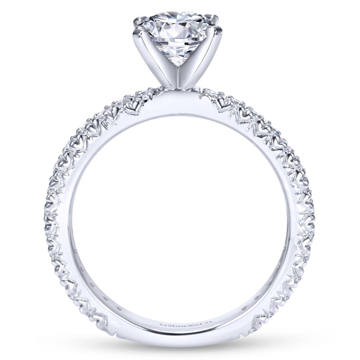 Gabriel & Co. 14k White Gold Contemporary Straight Engagement Ring