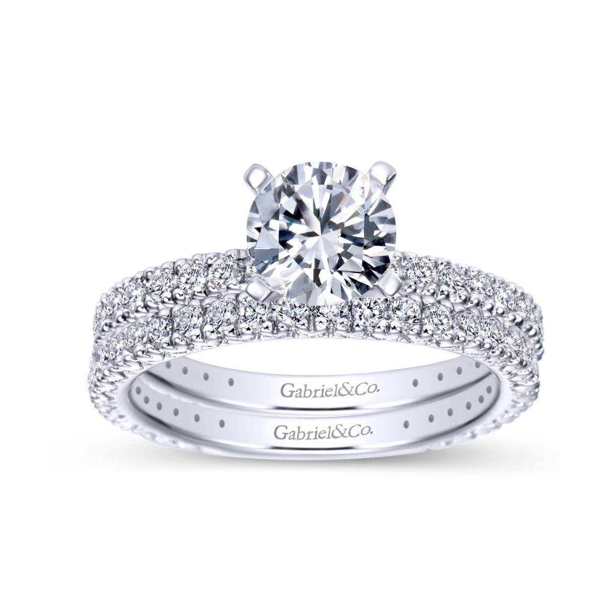 Gabriel & Co. 14k White Gold Contemporary Straight Engagement Ring