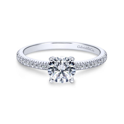 Gabriel & Co. 14k White Gold Contemporary Straight Engagement Ring