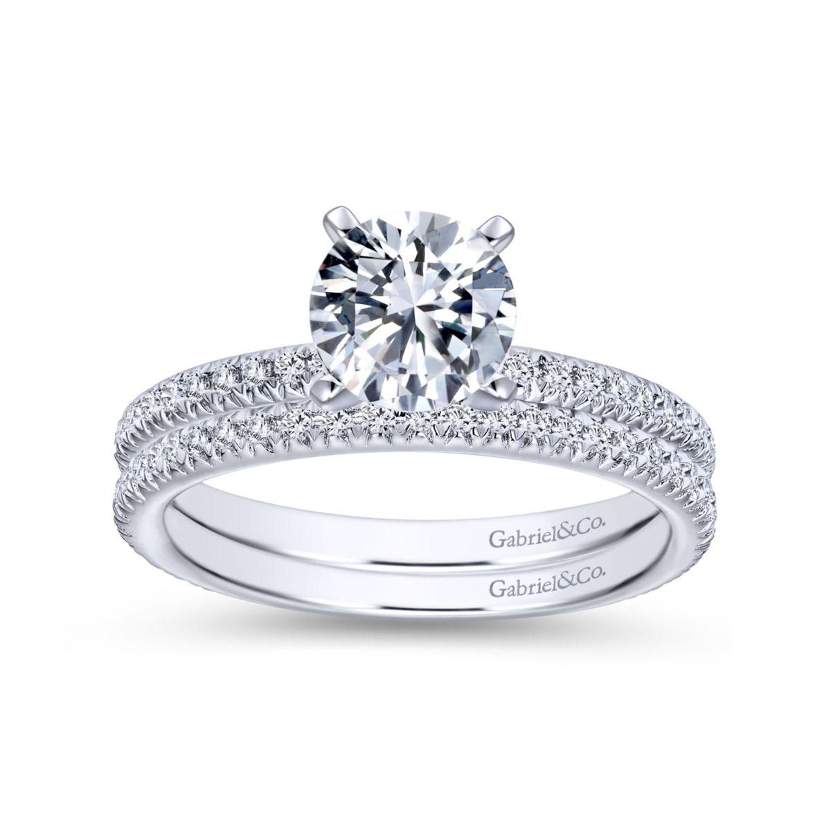 Gabriel & Co. 14k White Gold Contemporary Straight Engagement Ring