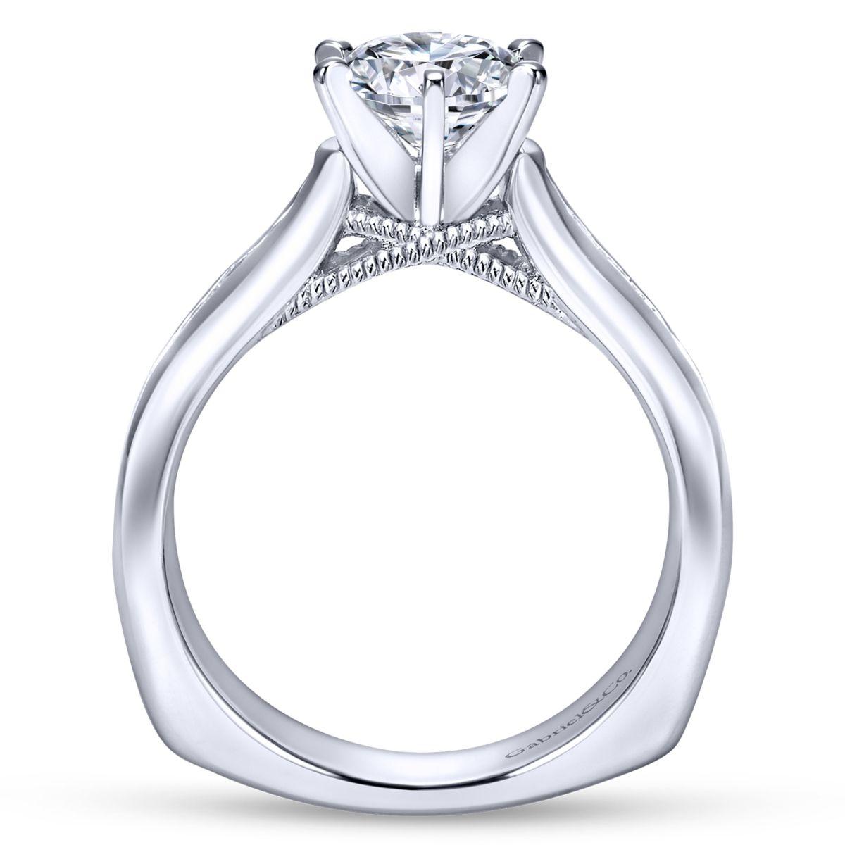 Gabriel & Co. 14k White Gold Contemporary Straight Engagement Ring