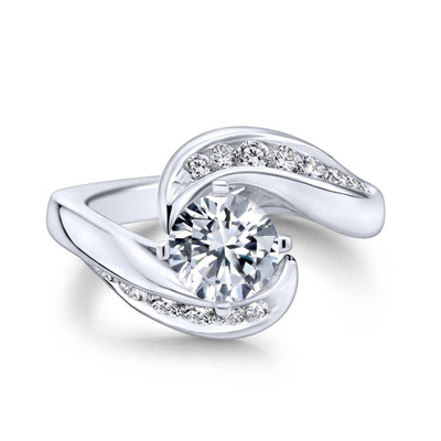 Gabriel & Co. 14k White Gold Contemporary Bypass Engagement Ring