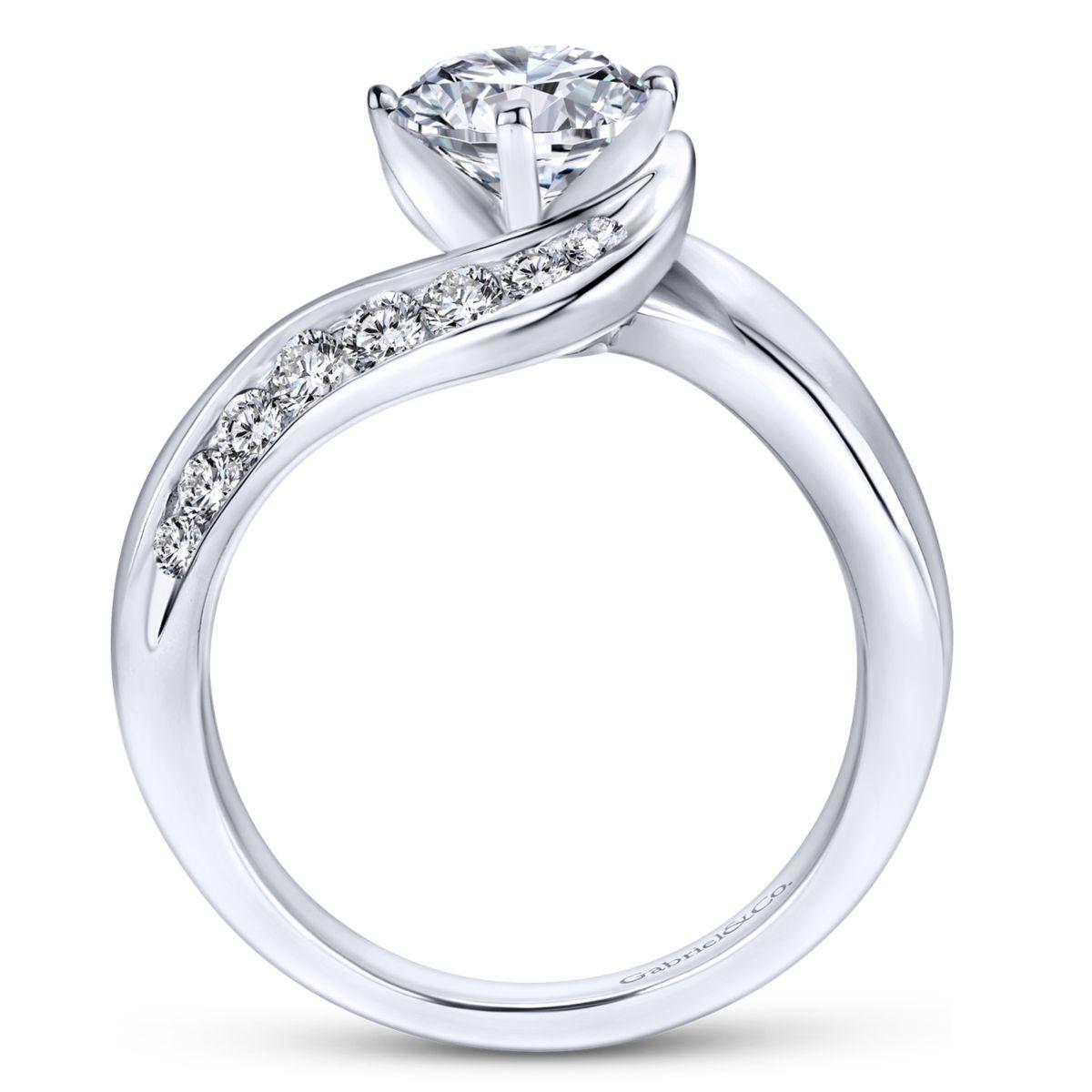 Gabriel & Co. 14k White Gold Contemporary Bypass Engagement Ring