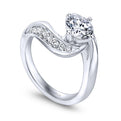 Gabriel & Co. 14k White Gold Contemporary Bypass Engagement Ring