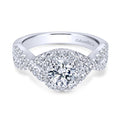 Gabriel & Co. 14k White Gold Contemporary Halo Engagement Ring