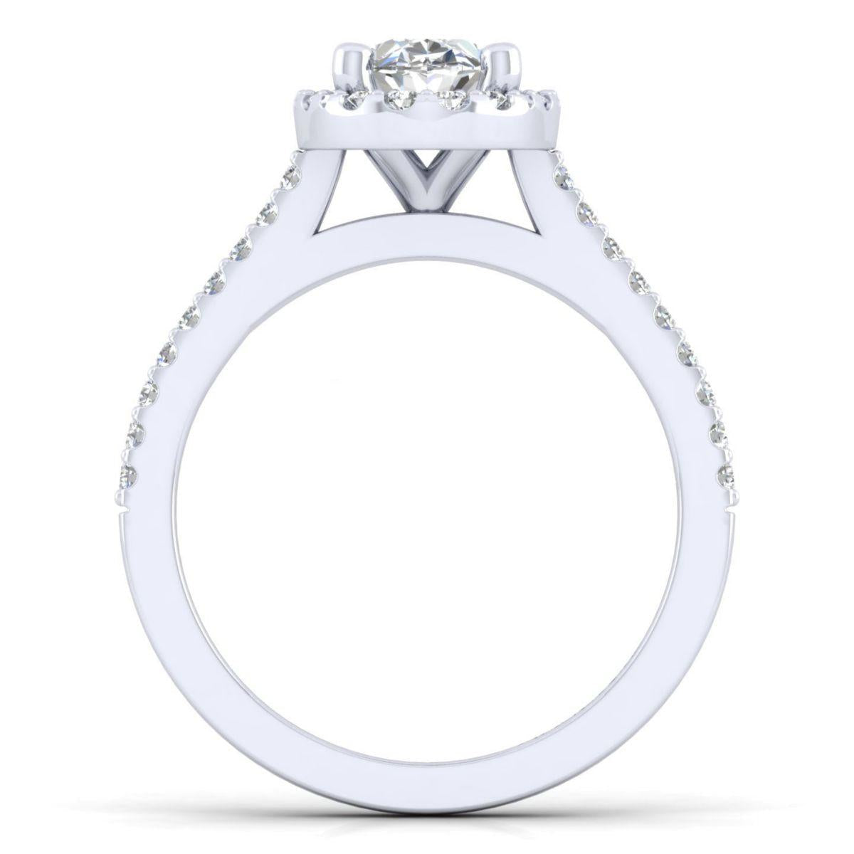 Gabriel & Co. 14k White Gold Contemporary Halo Engagement Ring