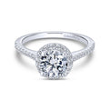 Gabriel & Co. 14k White Gold Contemporary Halo Engagement Ring