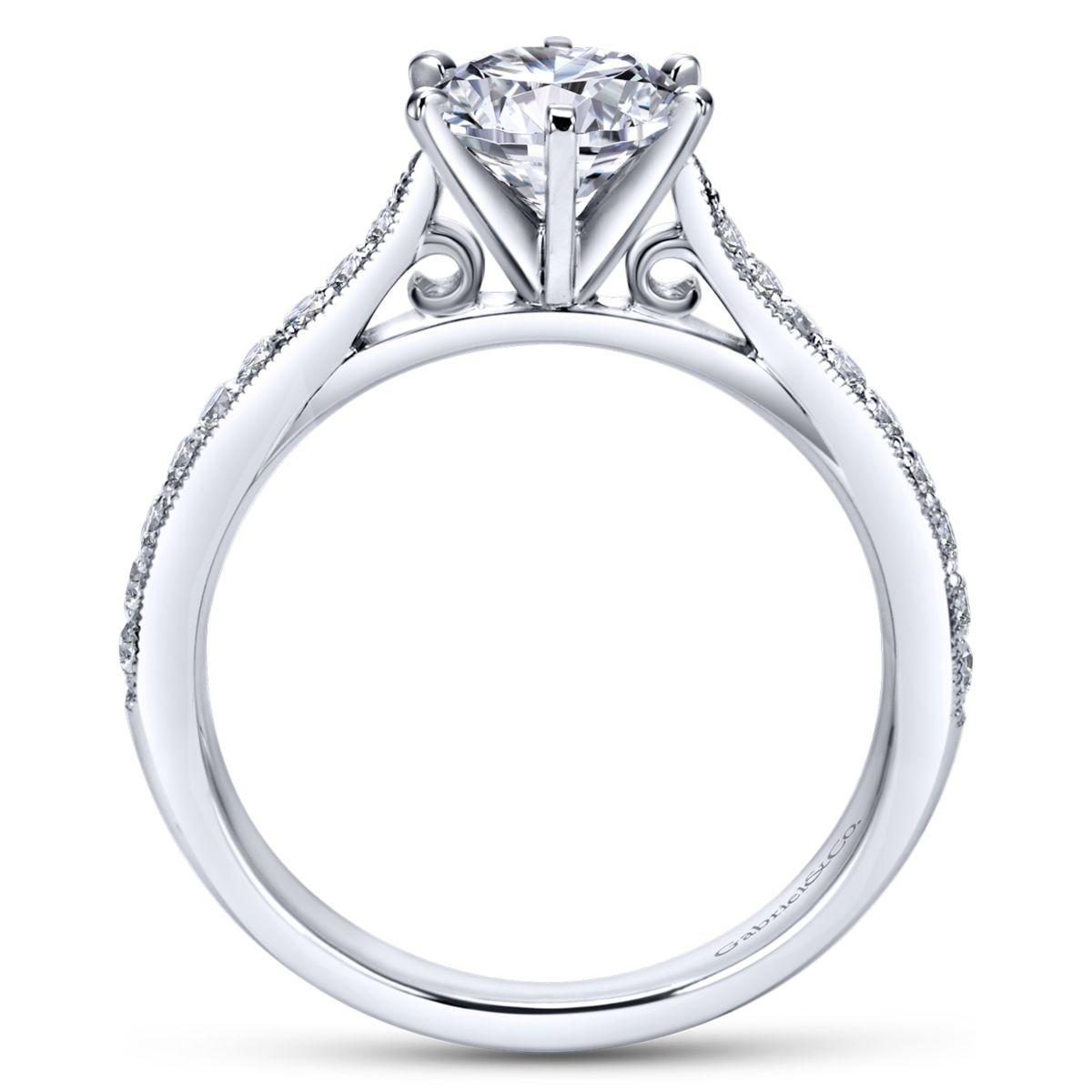 Gabriel & Co. 14k White Gold Contemporary Straight Engagement Ring