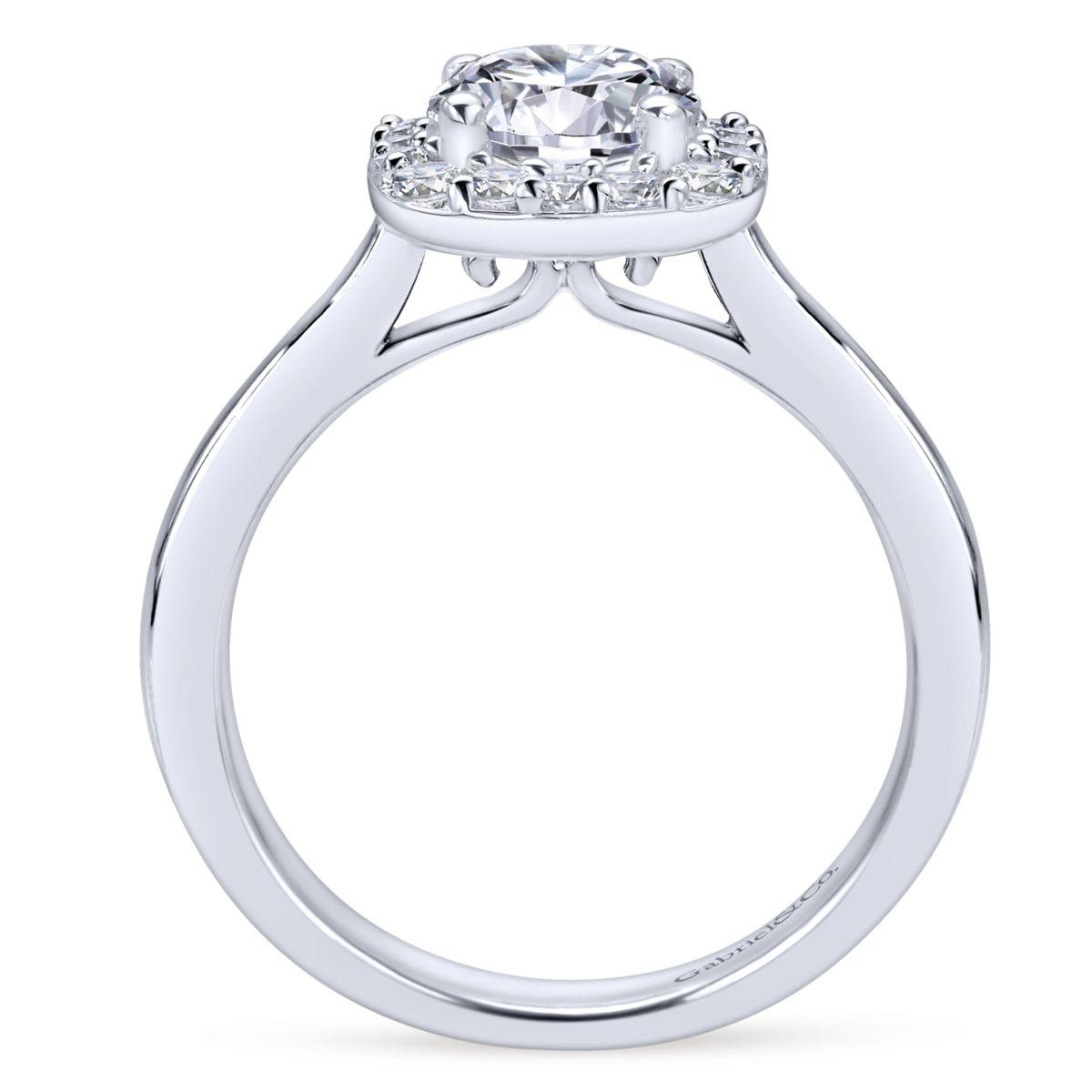 Gabriel & Co. 14k White Gold Contemporary Halo Engagement Ring