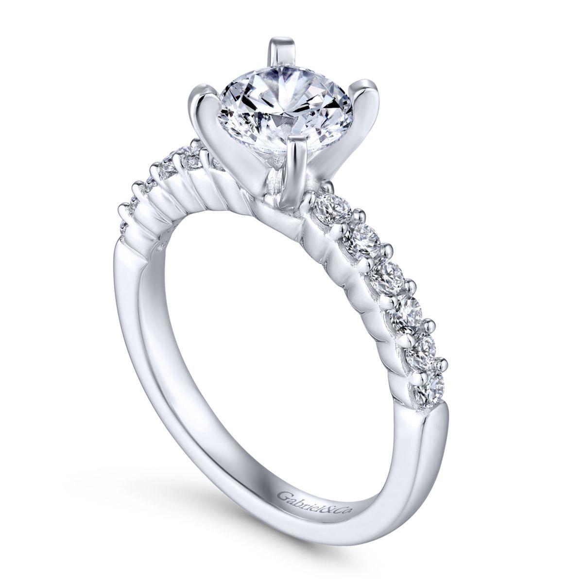 Gabriel & Co. 14k White Gold Contemporary Straight Engagement Ring