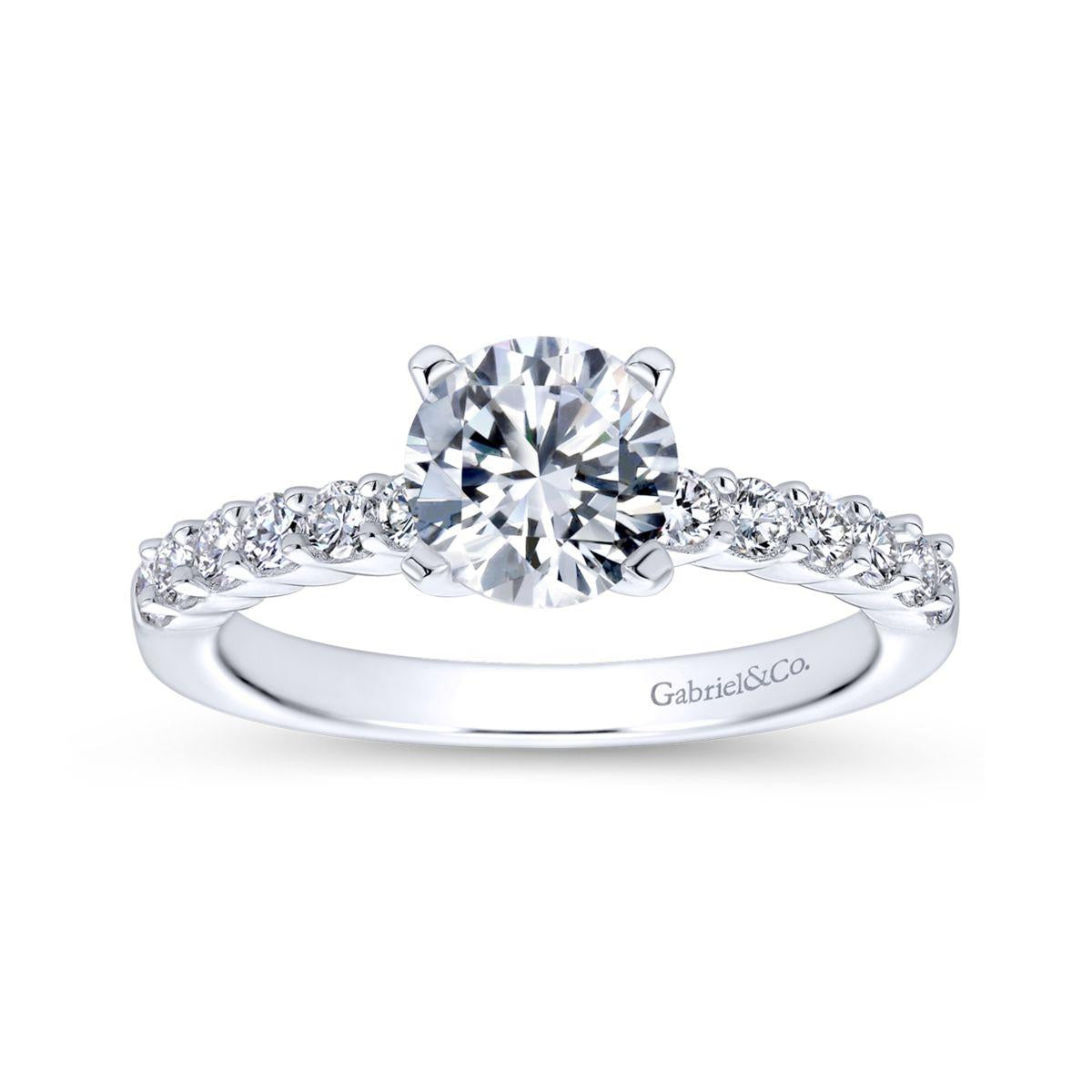 Gabriel & Co. 14k White Gold Contemporary Straight Engagement Ring