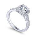 Gabriel & Co. 14k White Gold Contemporary Halo Engagement Ring