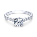 Gabriel & Co. 14k White Gold Victorian Straight Engagement Ring