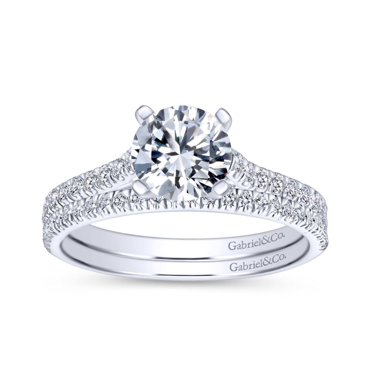 Gabriel & Co. 14k White Gold Contemporary Straight Engagement Ring