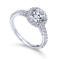 Gabriel & Co. 14k White Gold Contemporary Halo Engagement Ring