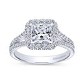 Gabriel & Co. 14k White Gold Contemporary Halo Engagement Ring