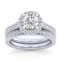 Gabriel & Co. 14k White Gold Victorian Halo Engagement Ring