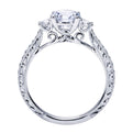 Gabriel & Co. 14k White Gold Contemporary Three Stones Engagement Ring