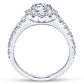 Gabriel & Co. 14k White Gold Contemporary Halo Engagement Ring