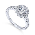 Gabriel & Co. 14k White Gold Contemporary Halo Engagement Ring