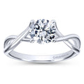 Gabriel & Co. 14k White Gold Contemporary Twisted Engagement Ring