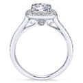 Gabriel & Co. 14k White Gold Victorian Halo Engagement Ring