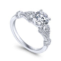 Gabriel & Co. 14k White Gold Victorian Straight Engagement Ring