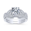 Gabriel & Co. 14k White Gold Victorian Straight Engagement Ring